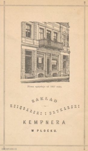 Advertisement of Ludwik Kempner's bookshop in Płock